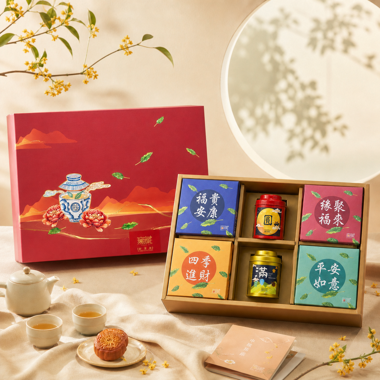 M4【無藏】中秋公益澎湃茶包+茶食禮盒【事事圓滿｜茶+食禮盒 M4】（2茶4茶食）✿90F019